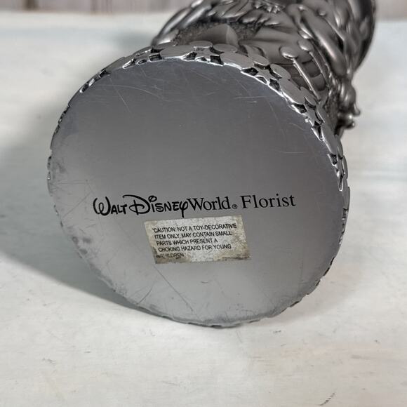 Walt Disney World Florist 3D Texture Silver Resin Mickey Through The Years Vase - Picture 5 of 9